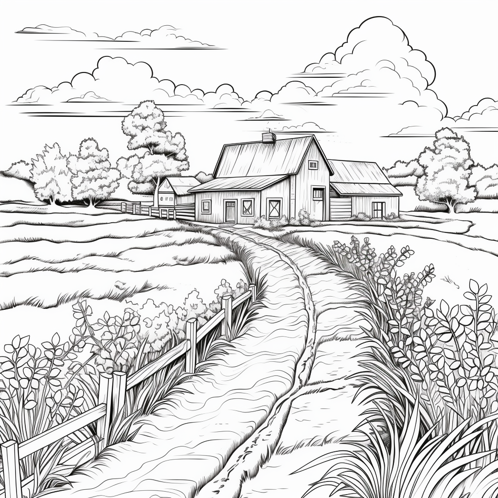 Countryside Scene Coloring