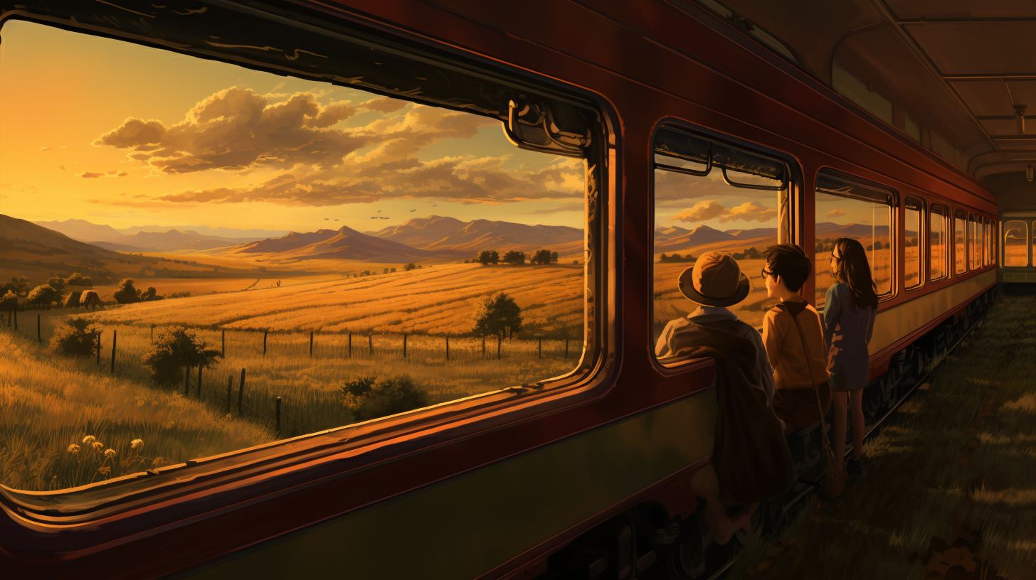 Scenic Train Ride through the Countryside