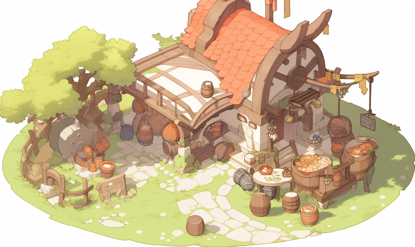 Charming armor shop in the countryside