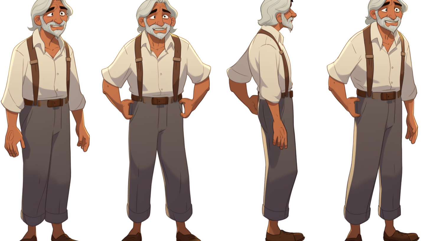 Countryside Grandfather with Ghibli Art Style