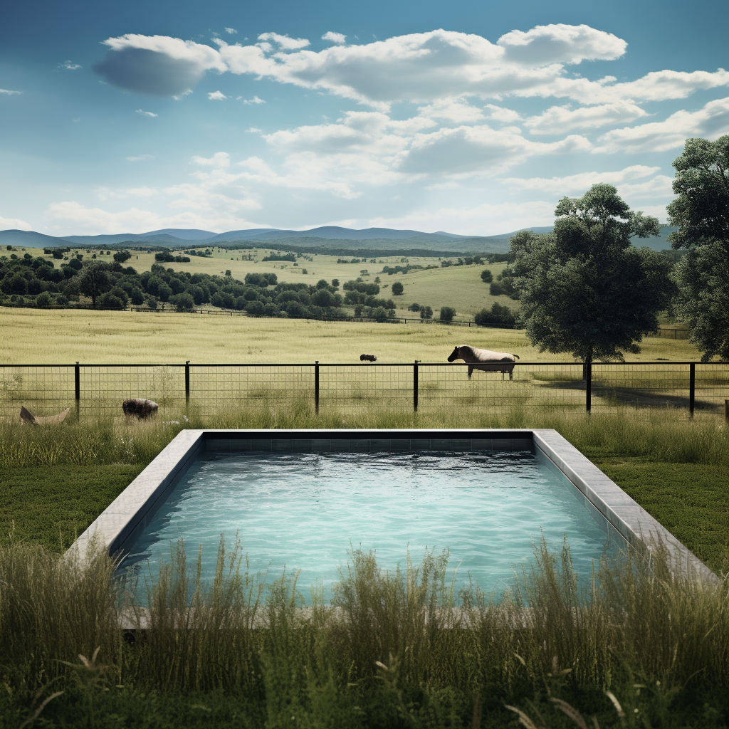 Beautiful Pool Surrounded by Fence