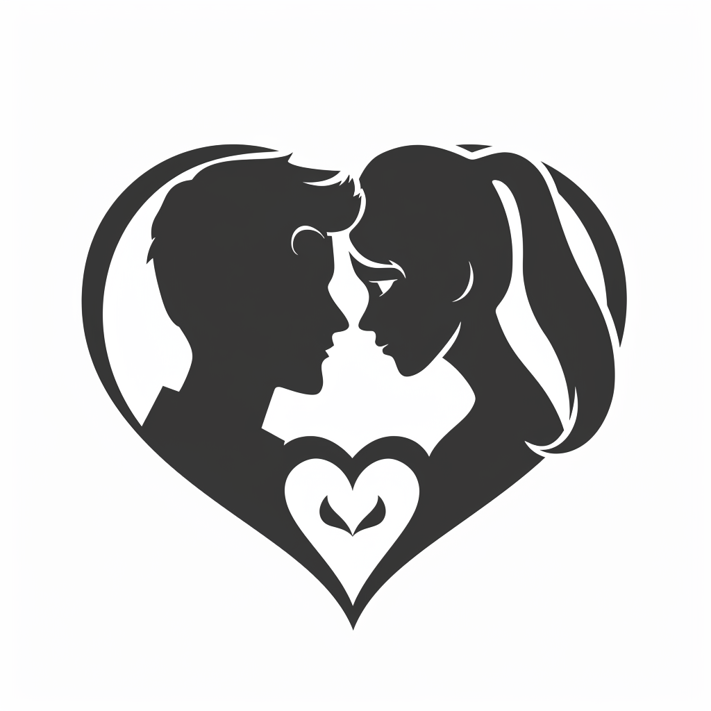 Couple in Love Logo on White Background