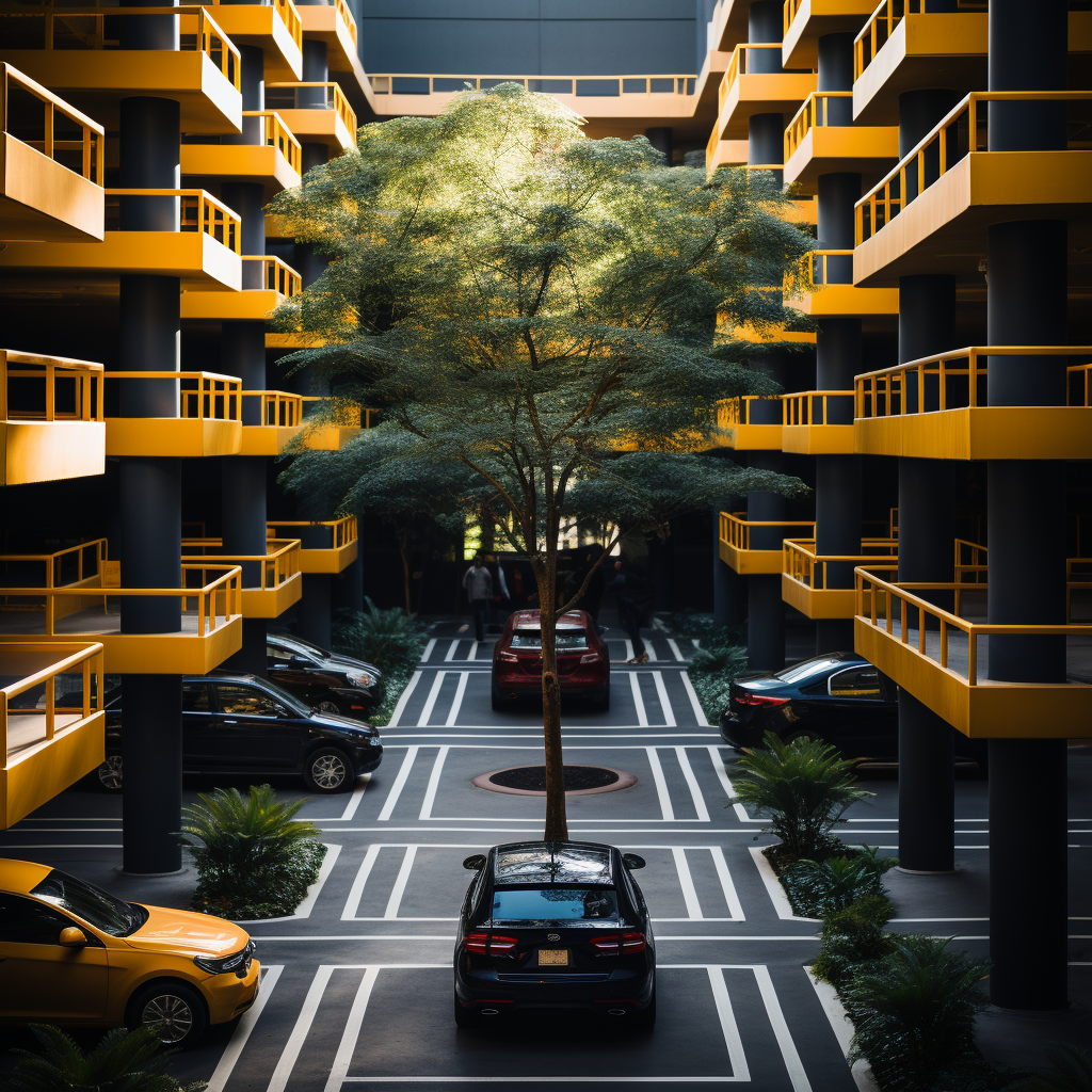 Couple Levels Parking with Beautiful Design