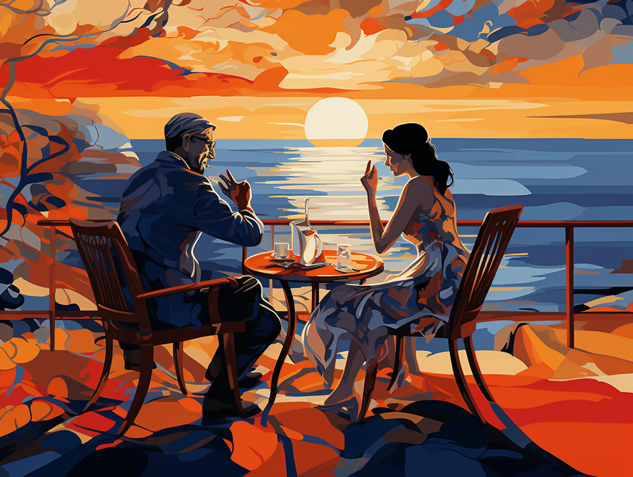 Couple enjoying a meal together