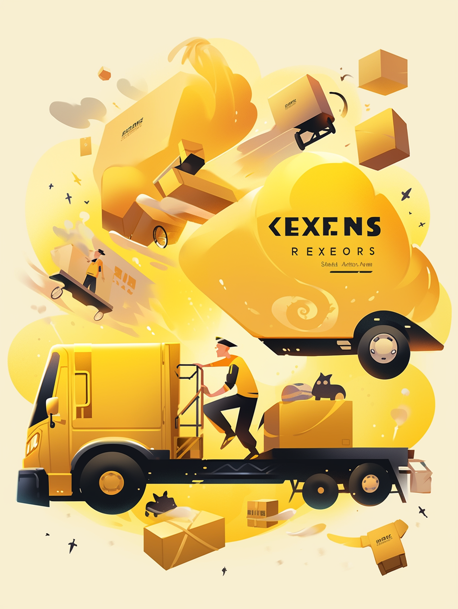 Express promotional poster with courier company