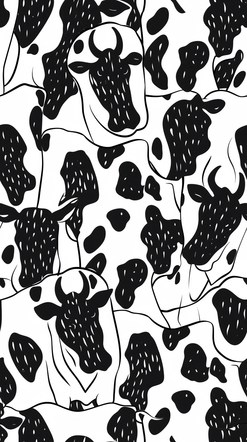 Naive Style Cow Print Pattern Design