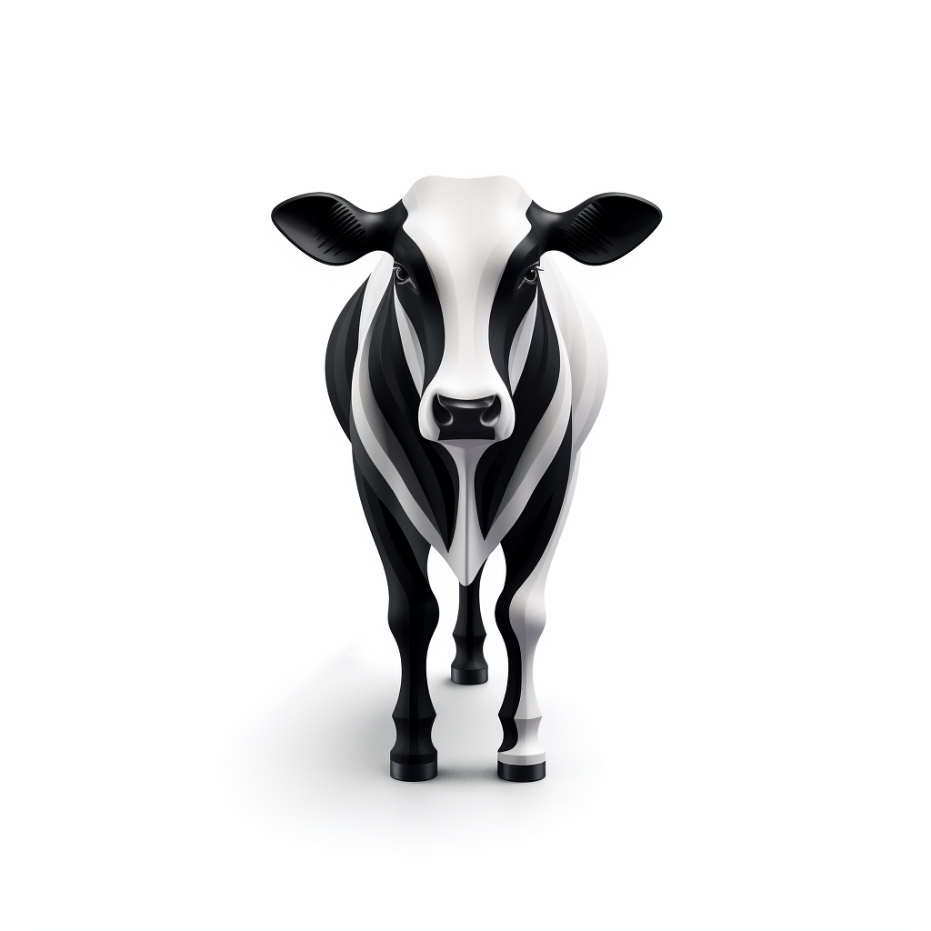 Black and white cow body logo