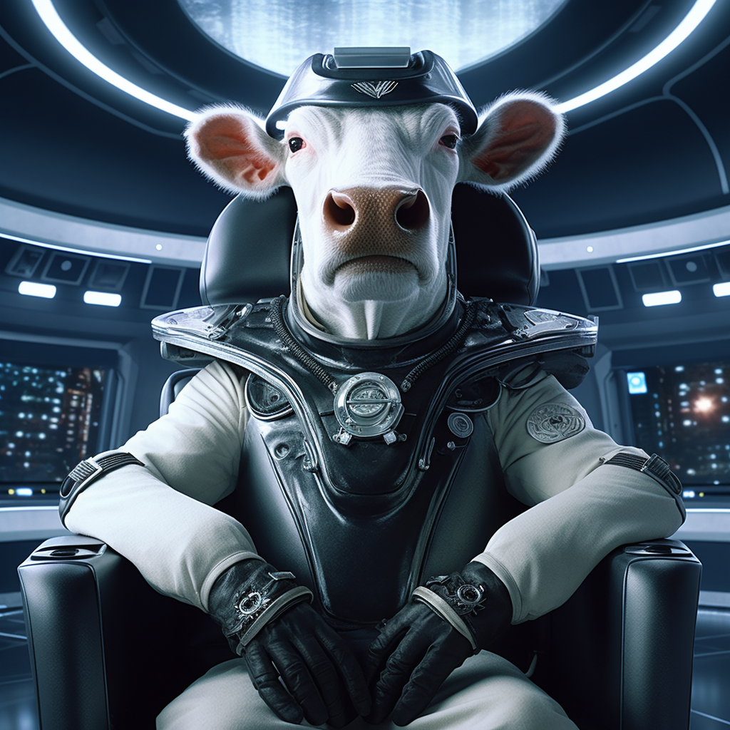 Angry Cow Captain on Starship