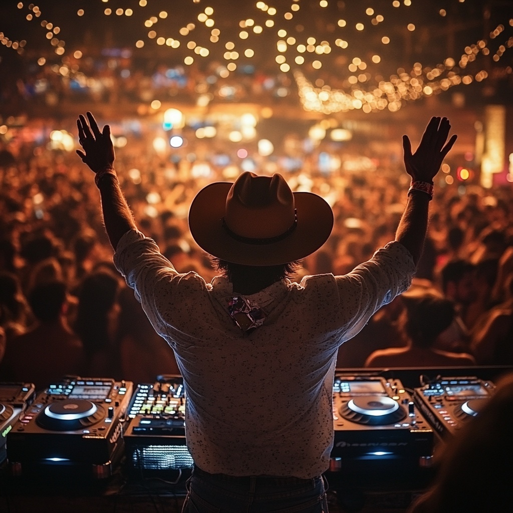 Cowboy in Ibiza Club Dancing