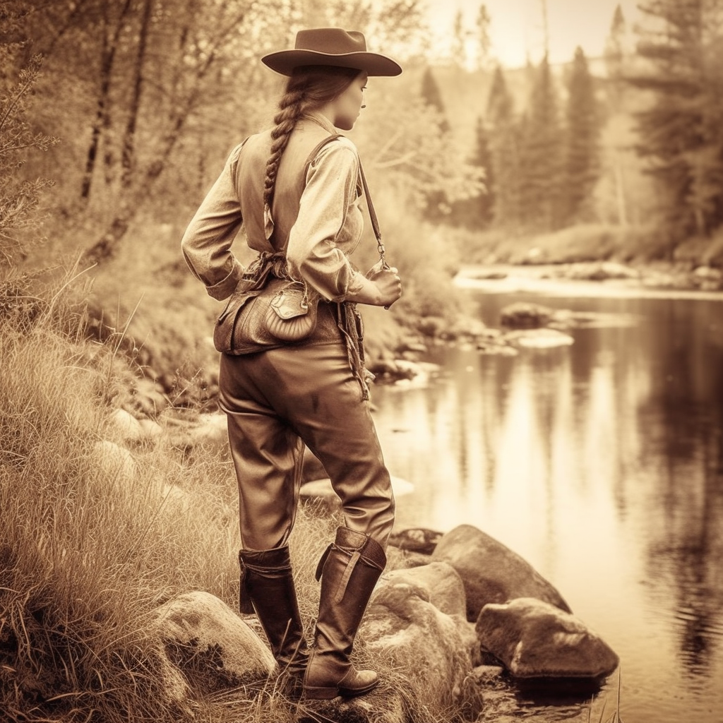 Old photo of a cowgirl in Alaska