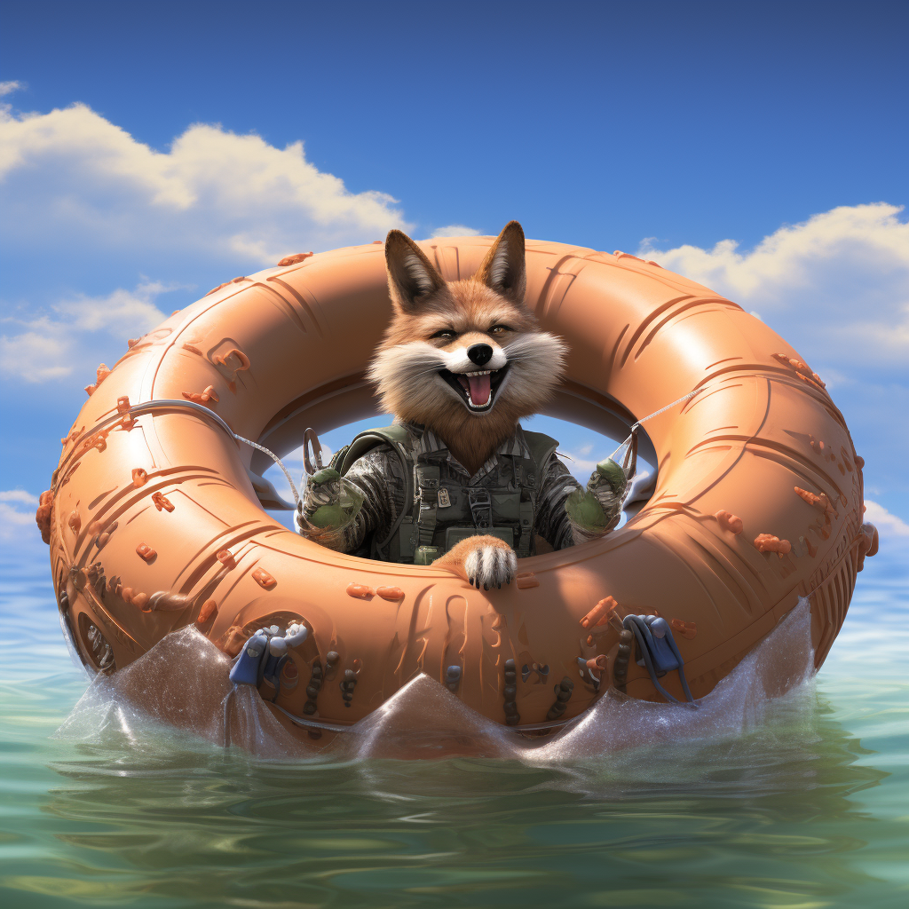 Coyote in Inner Tube Comedy