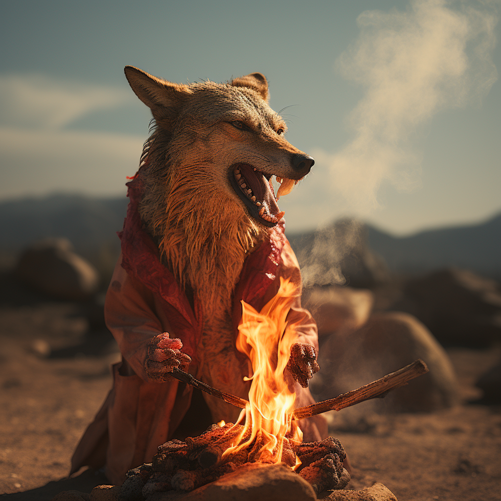 Coyote Roasting Hotdog Stick