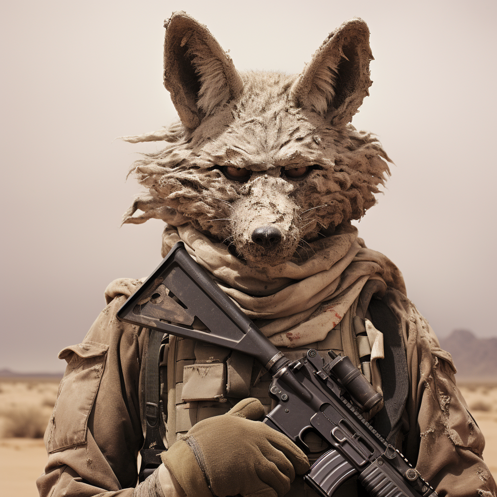 Coyote soldier in combat gear