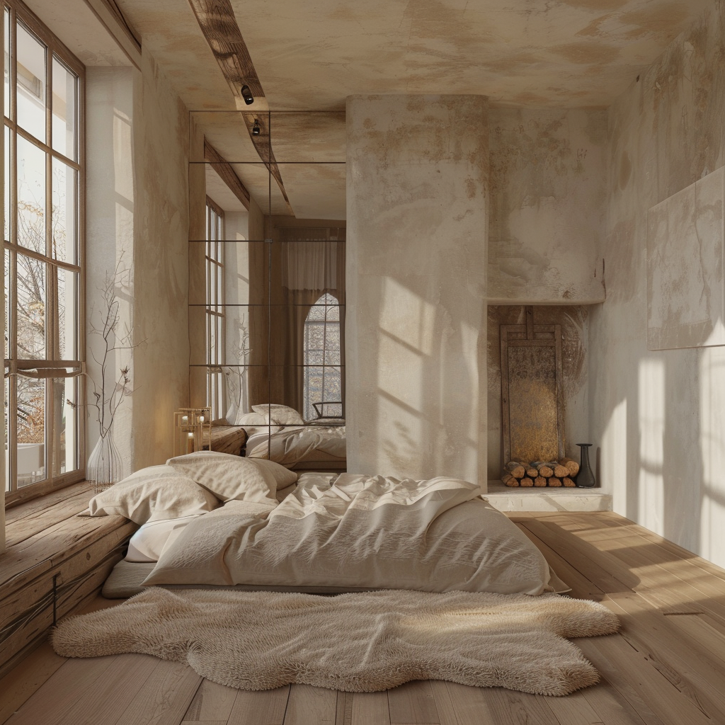 bedroom wabi sabi style cozy