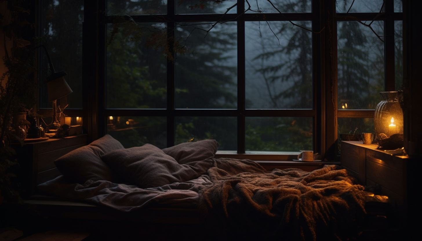 Person sleeping in cozy bedroom