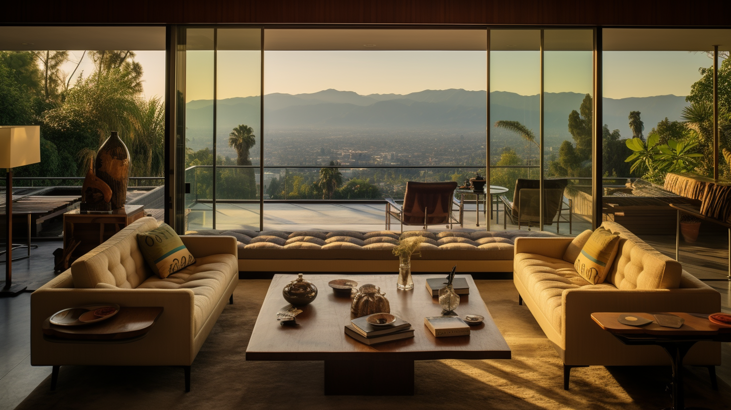 Cozy California Midcentury House with Sunset Strip View