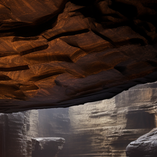 Serene cave with rain and fire