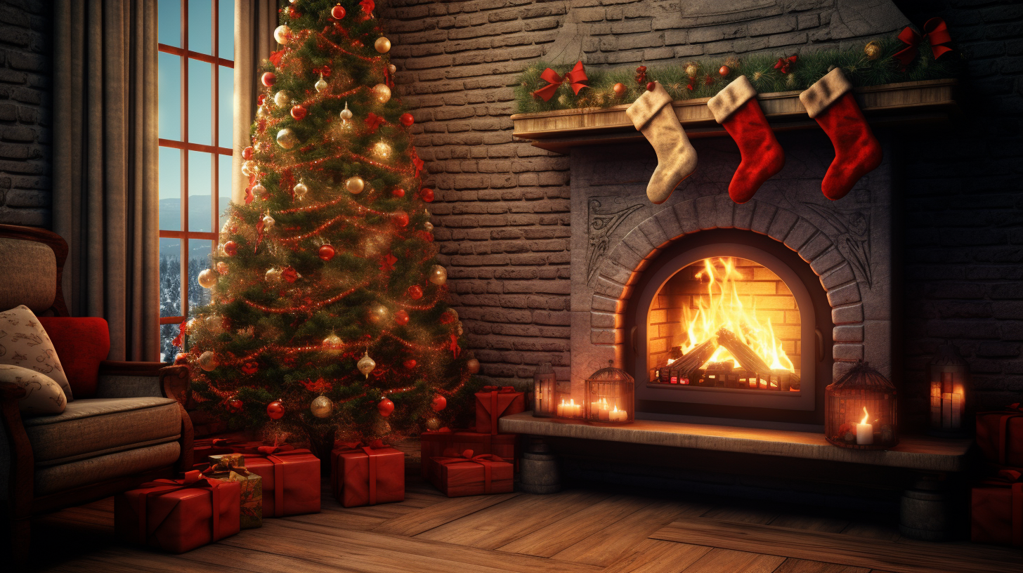 Warm and Joyful Christmas Indoor Setting