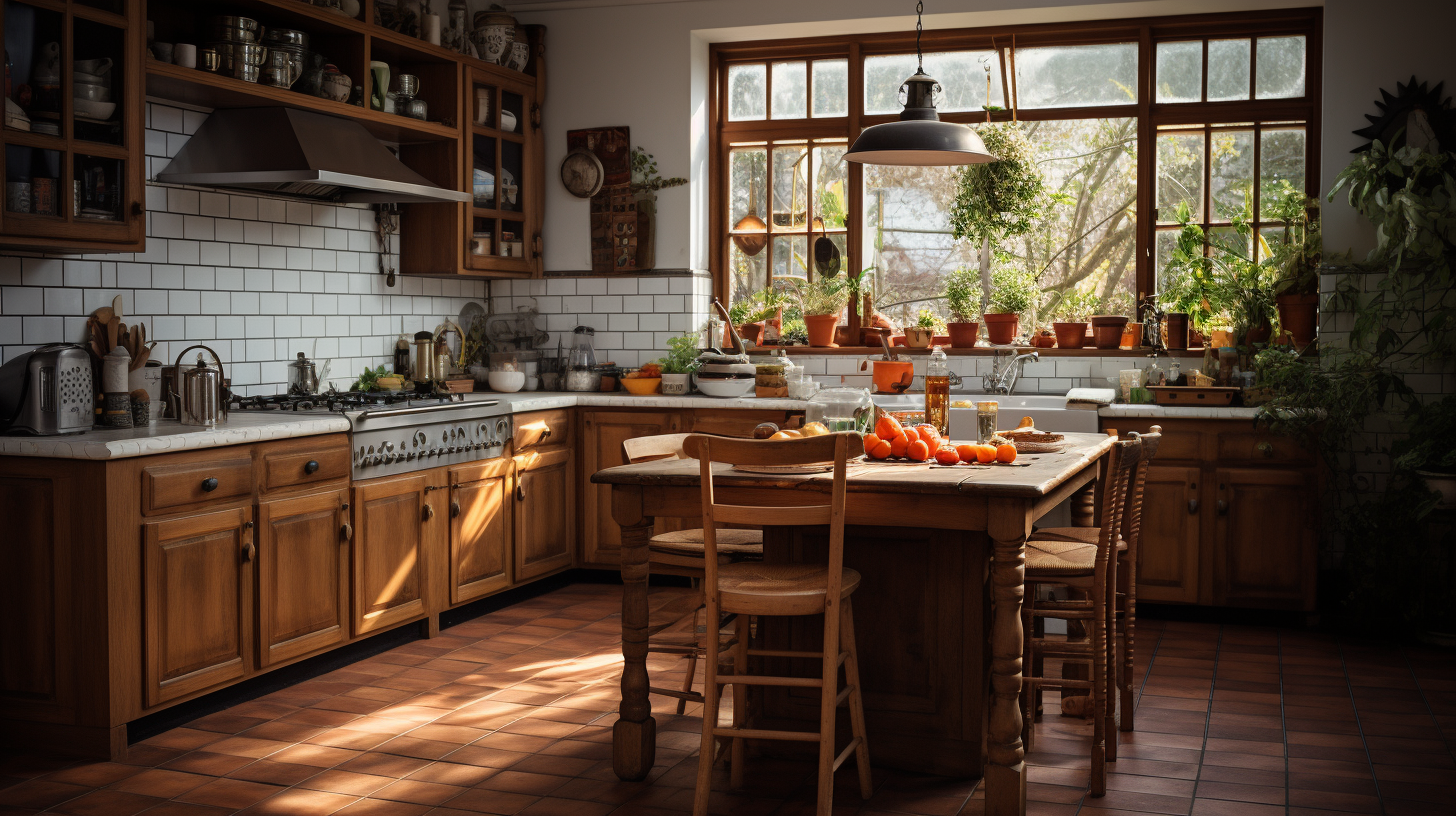 Cozy Kitchen with Wooden Cabinetry