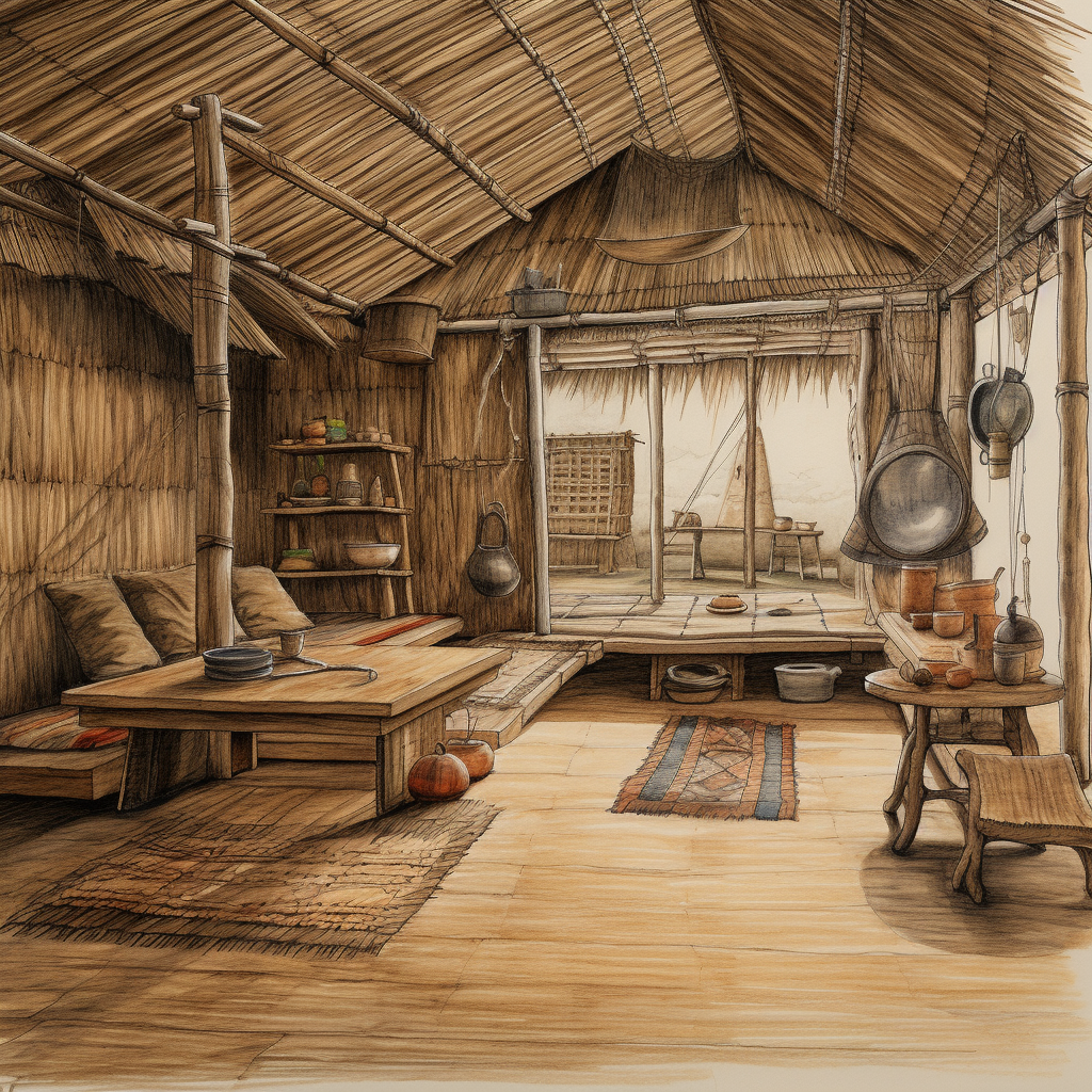 Interior of a Cozy Hut