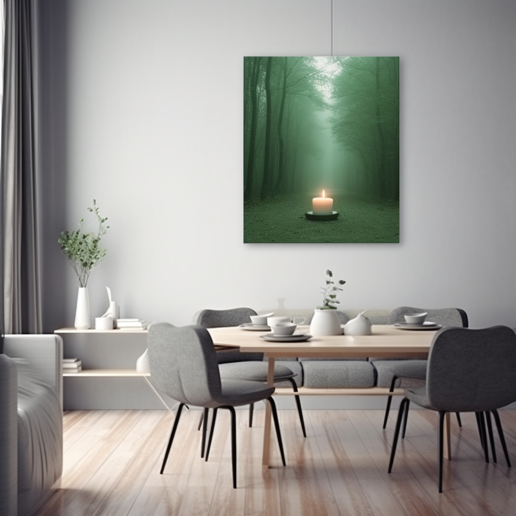 Cozy modern scandinavian interior wall with dining table