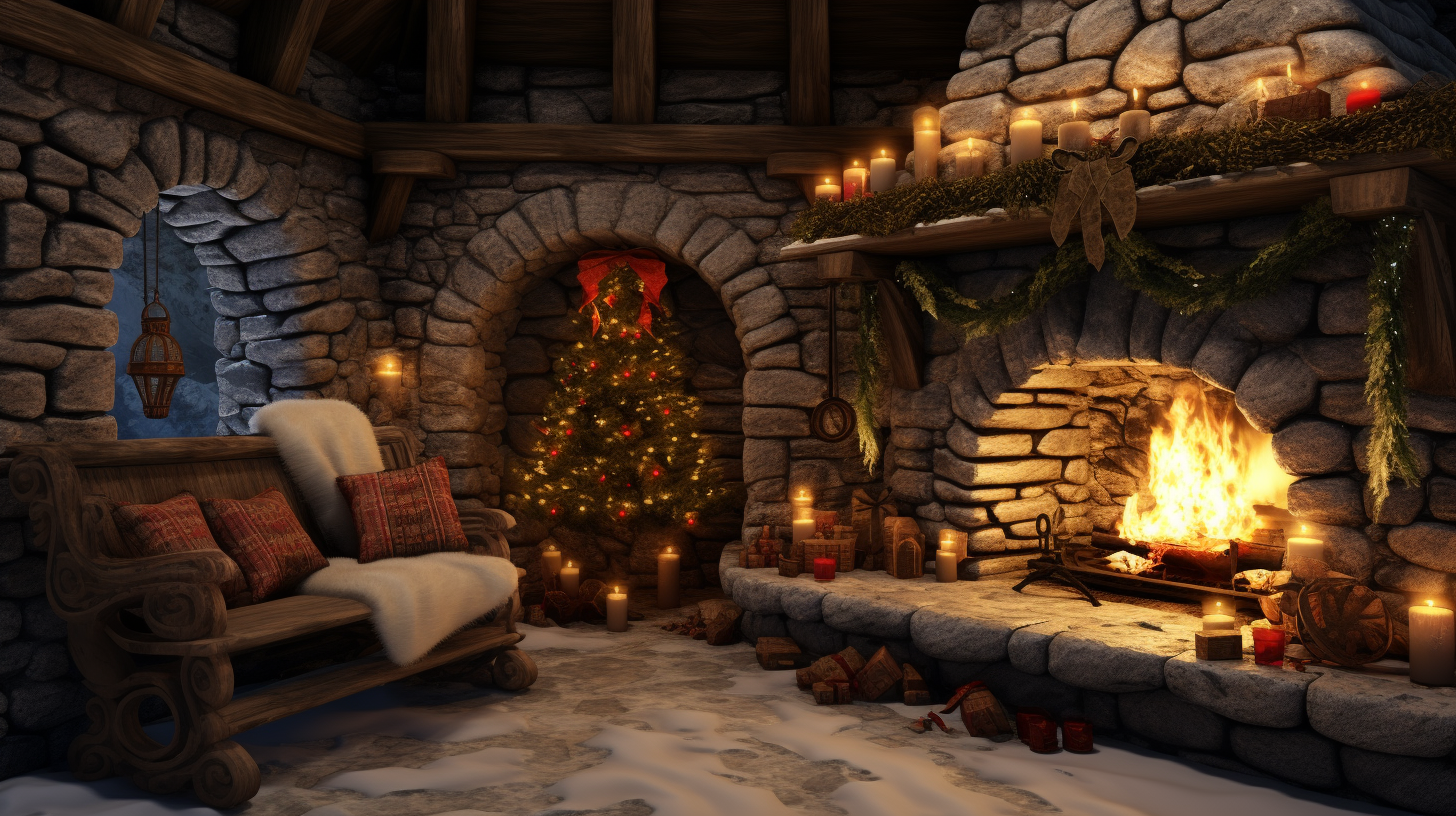 Warm and Cozy Winter Fireplace