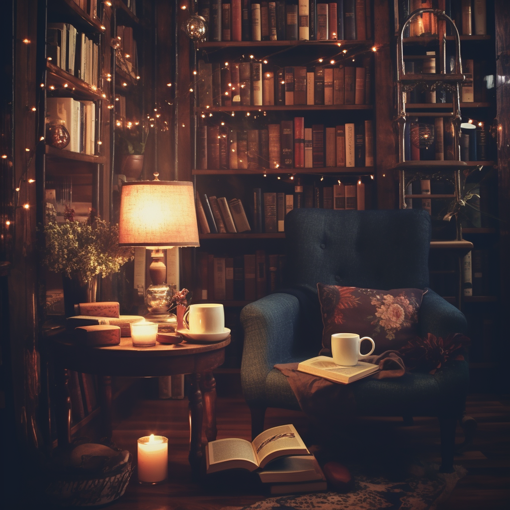 Cozy Corner in a Bookstore