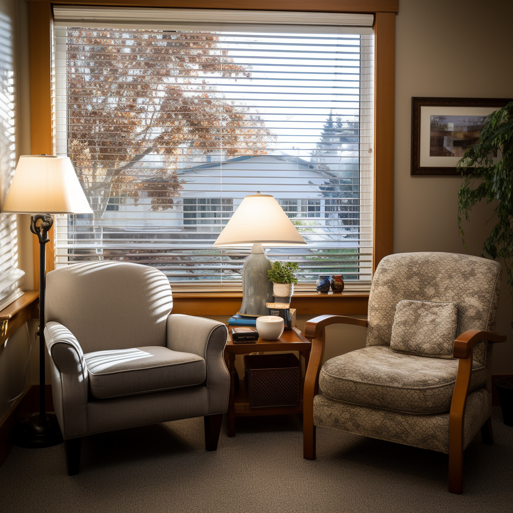 Relaxing atmosphere in psychologist's office