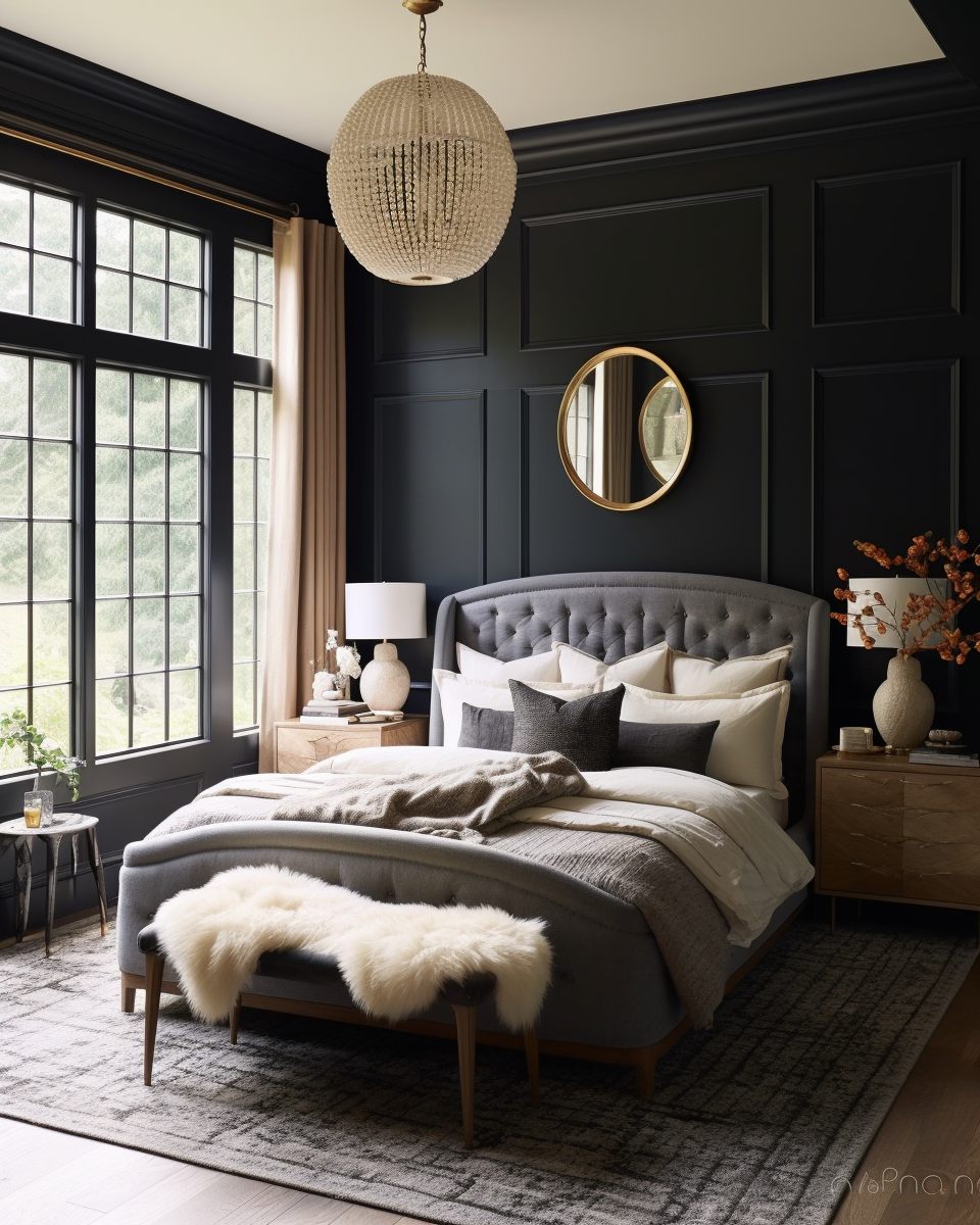 Interior design of a cozy master bedroom