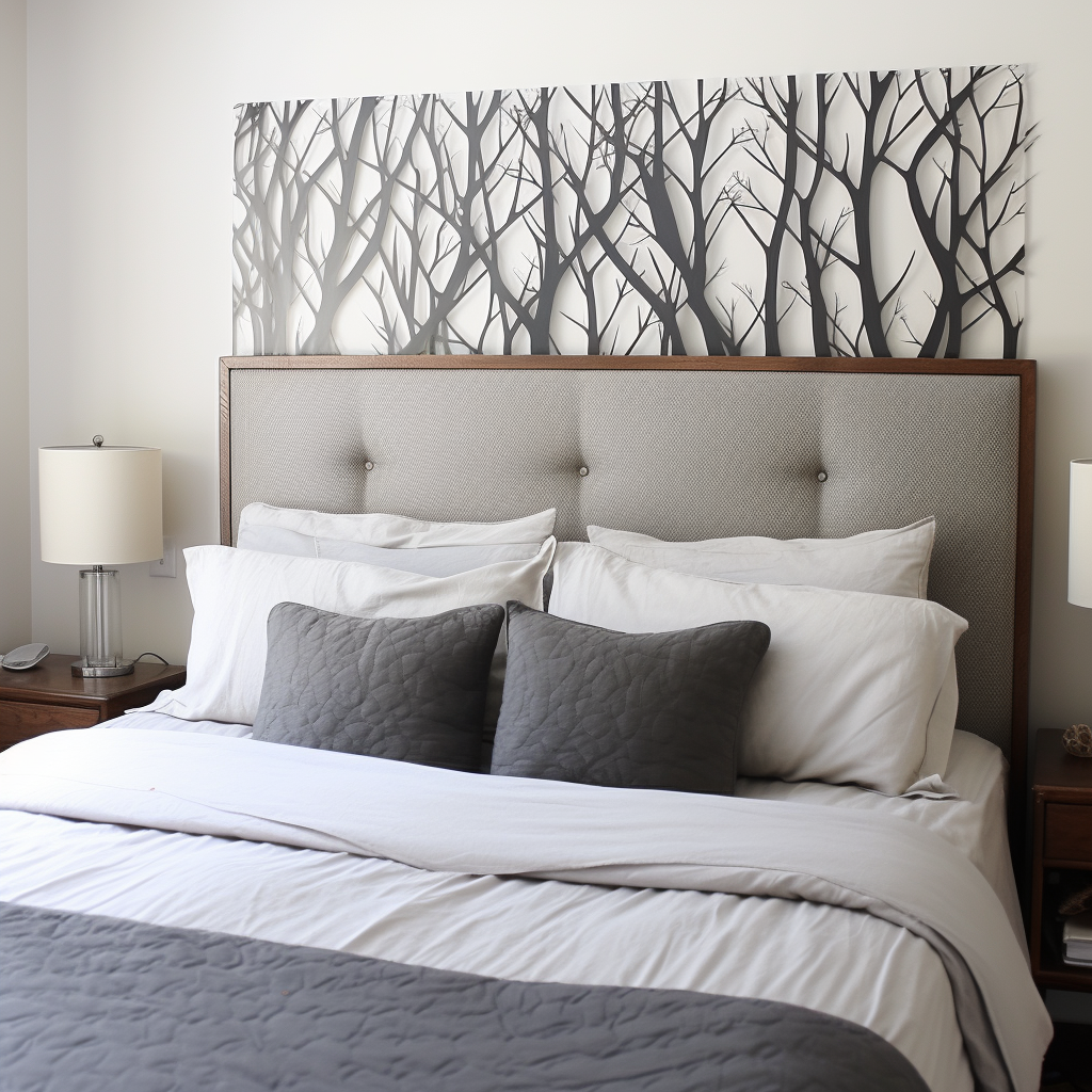 Cozy Modern Bedroom Removable Decal Headboard