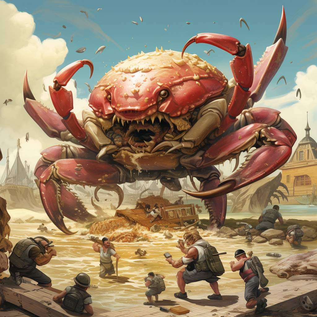 Crab Ragoons with Giant Crabs and Tiny Humans