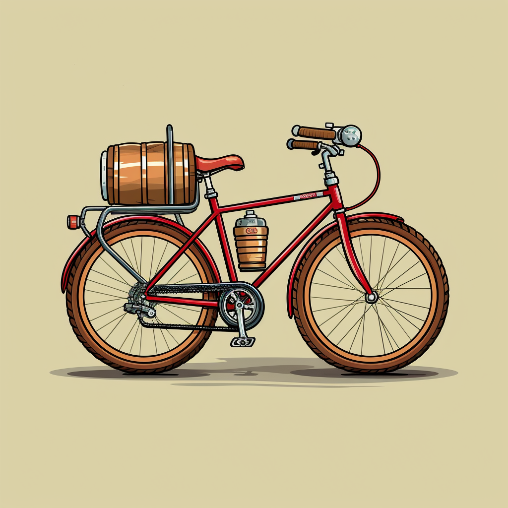 Illustration of craft beer bicycle