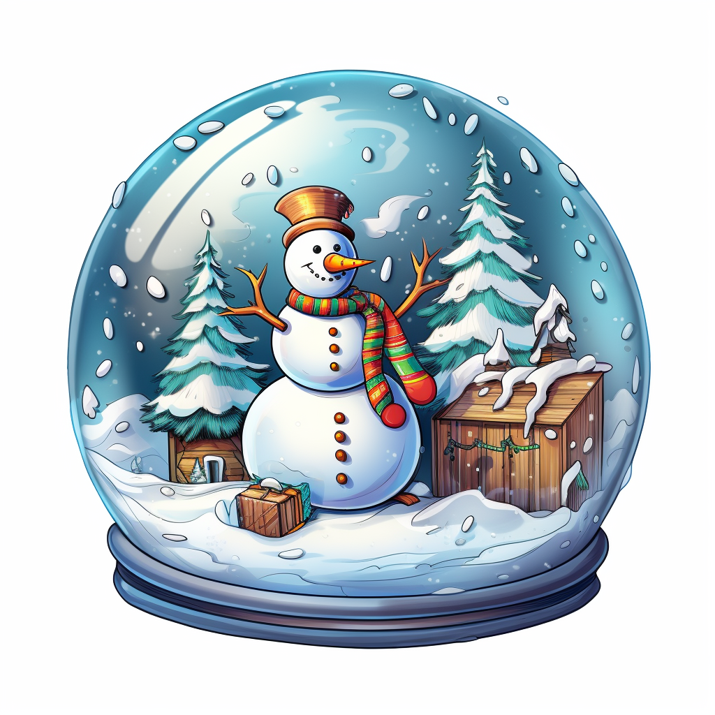 Colorful Crayola Snow Globe with Snowman