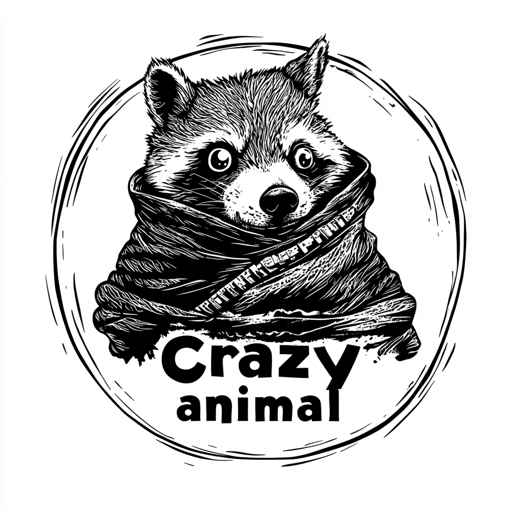 Crazy Animal Vector Logo Illustration