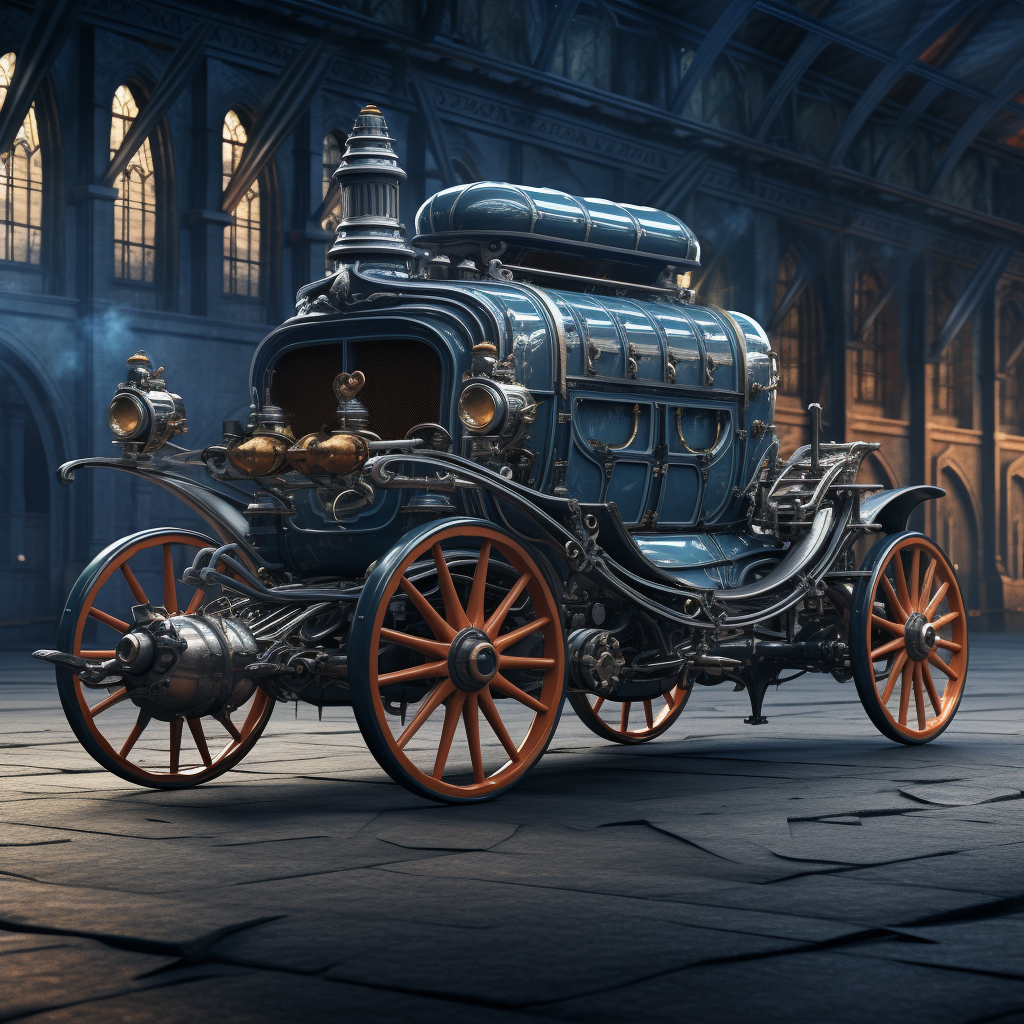 Realistic 3D render of a 1889 Daimler Stahlradwagen car