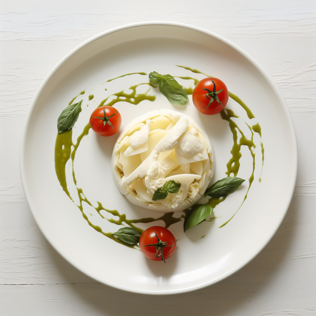 Delicious and Artistic Burrata Cheese Creation