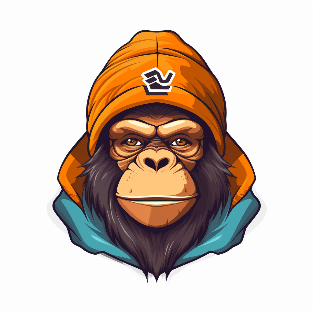 Monkey wearing cap illustration