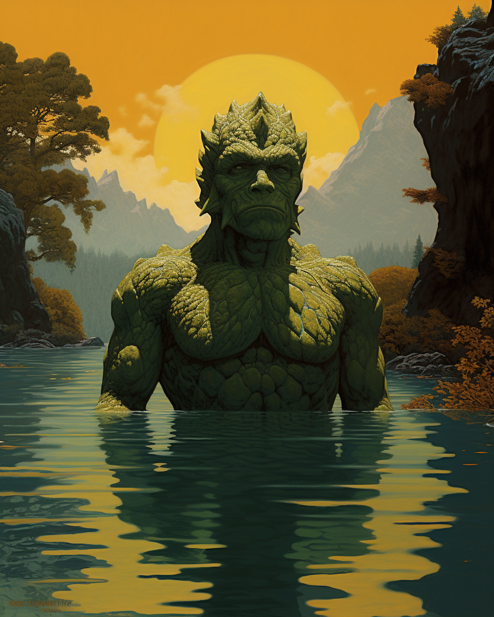 Enchanting artwork of  Creature from the Black Lagoon