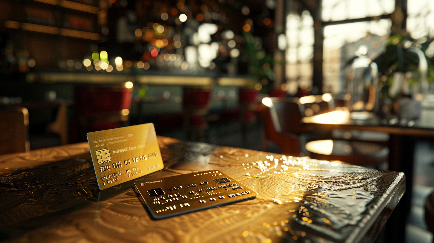 Credit card on restaurant table