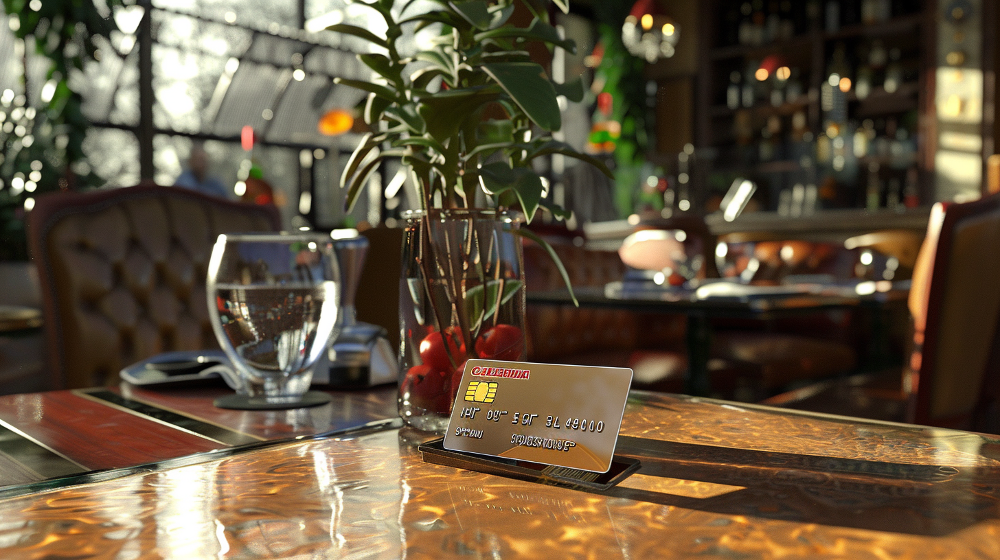 Credit Card Restaurant Table Perspective