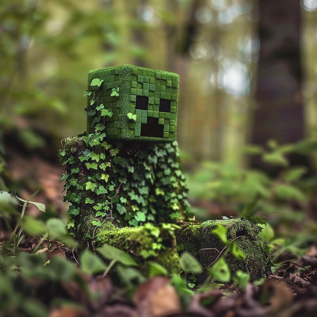 Real Creeper in Minecraft World