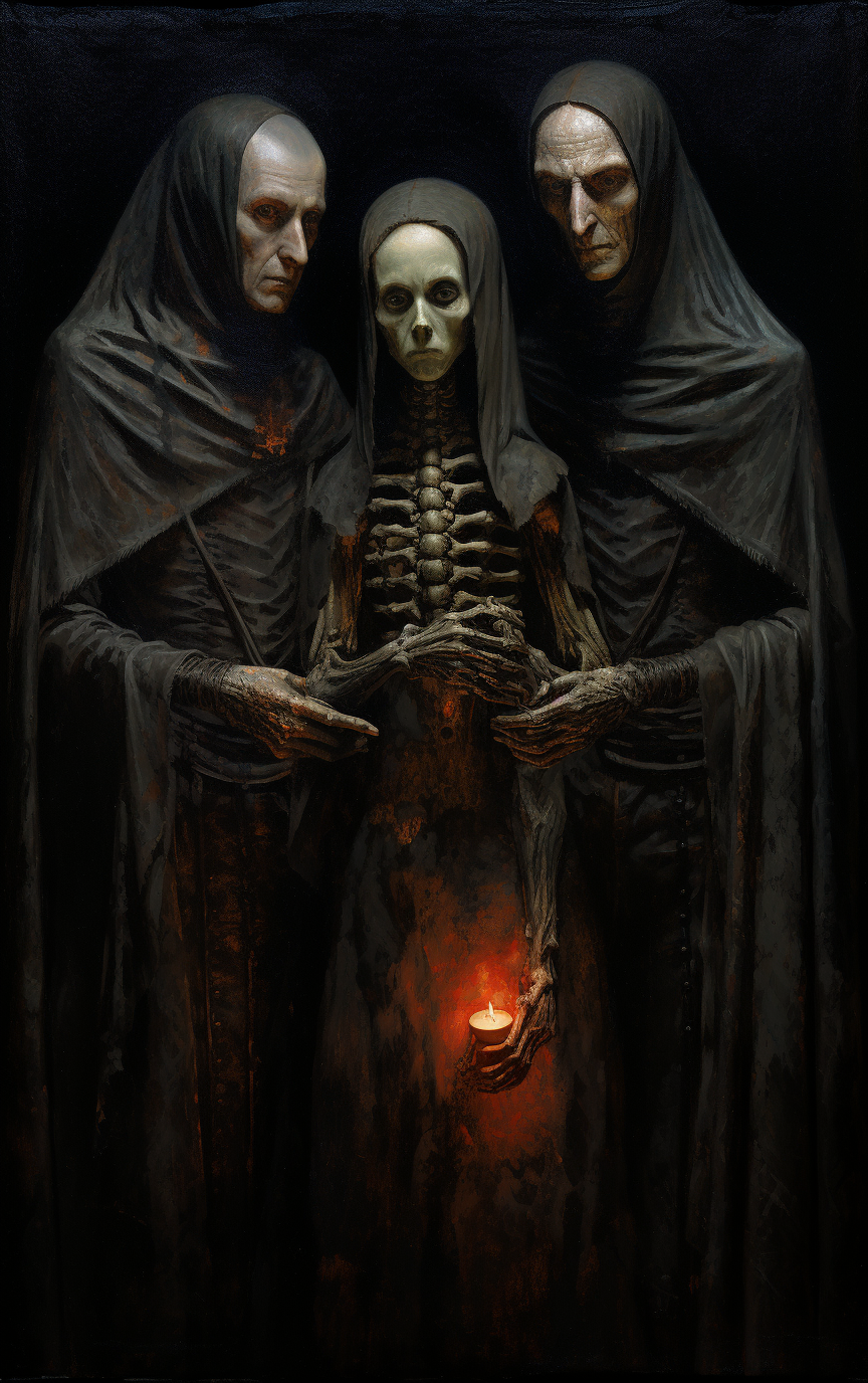 Creepy Gothic Family Painting