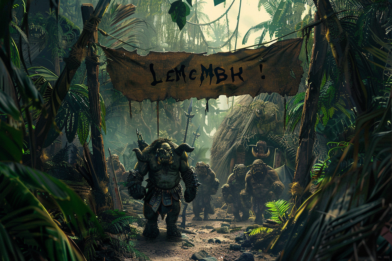 Orc warriors in creepy jungle camp