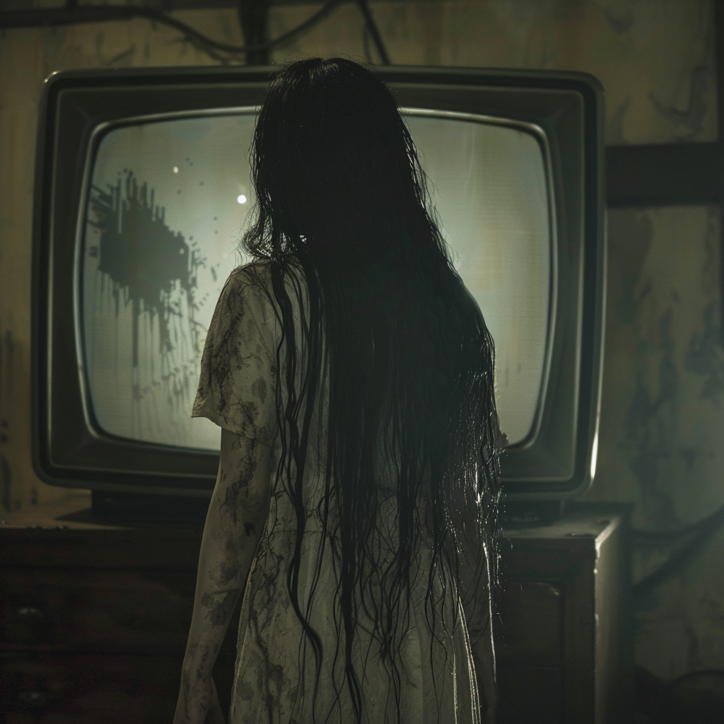 Sadako emerging vintage TV dim