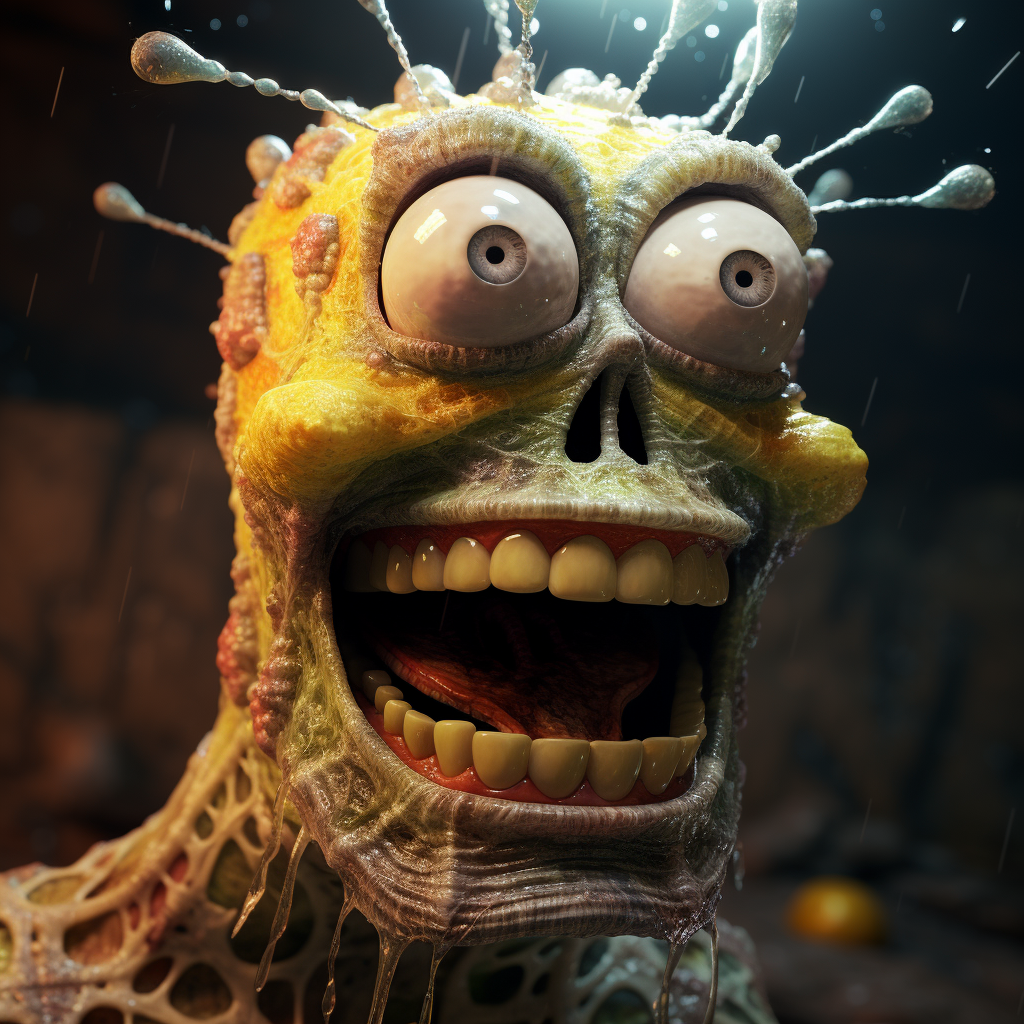 Creepy Spongebob detailed artwork