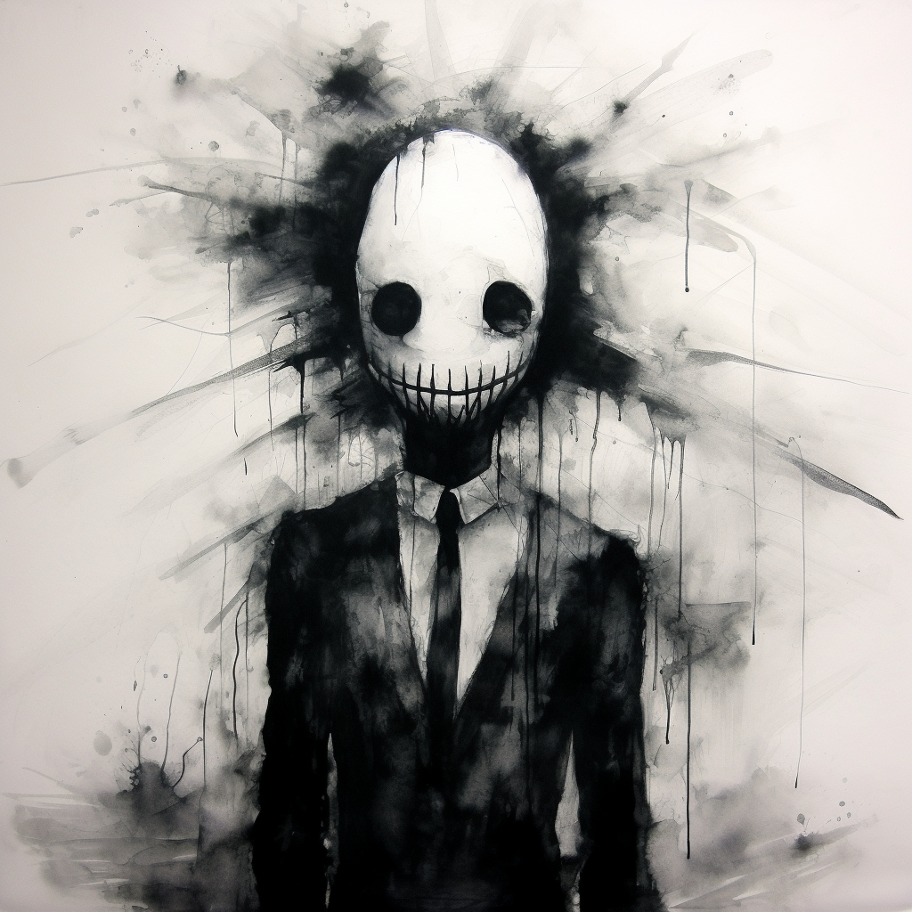 Eerie mask in Stephen Gammell Style