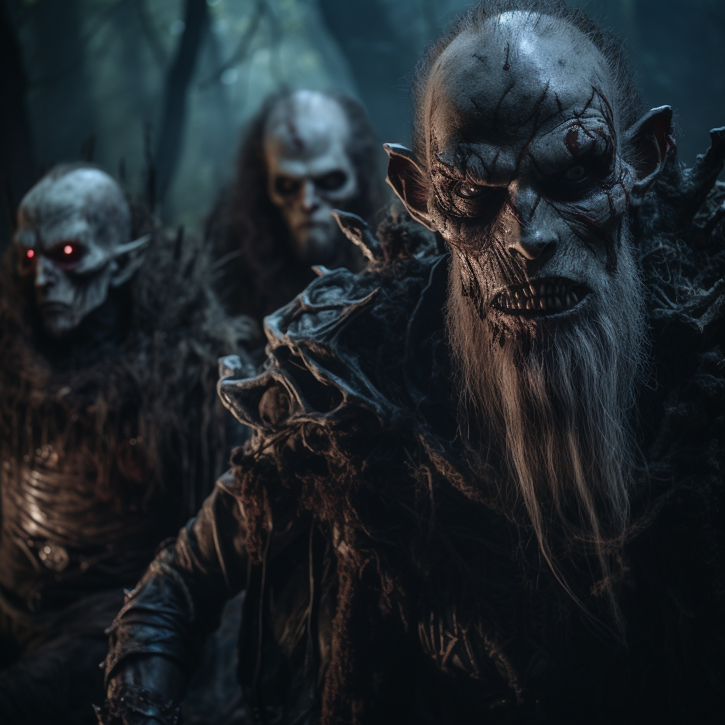 Image of creepy ghouls in cinematic composition