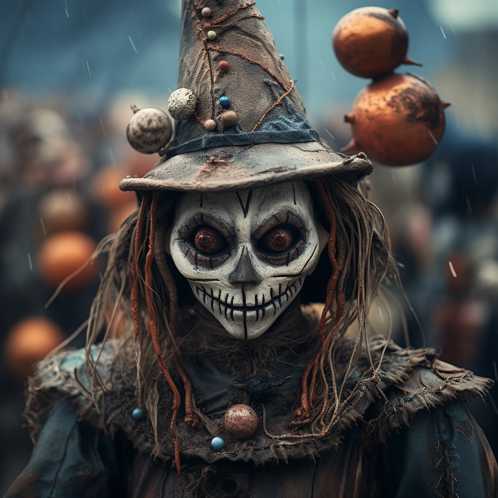 Creepy Halloween Gobblin Witch Clown