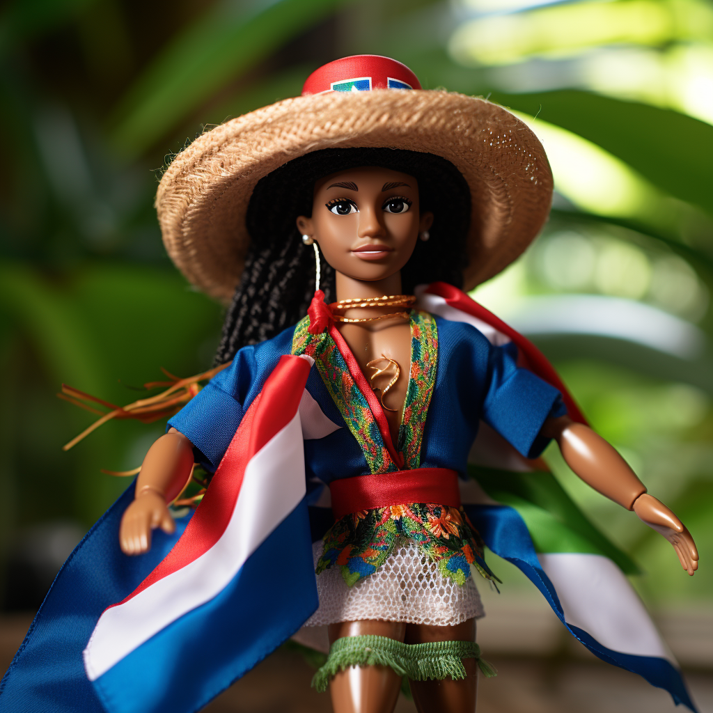 Mixed Creole Ken Doll in Belizean Traditional Outfit