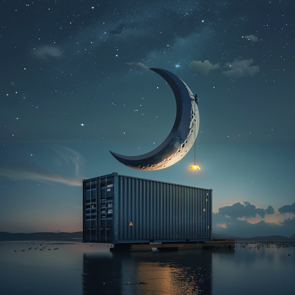 Crescent Moon Shipping Container Ramadan